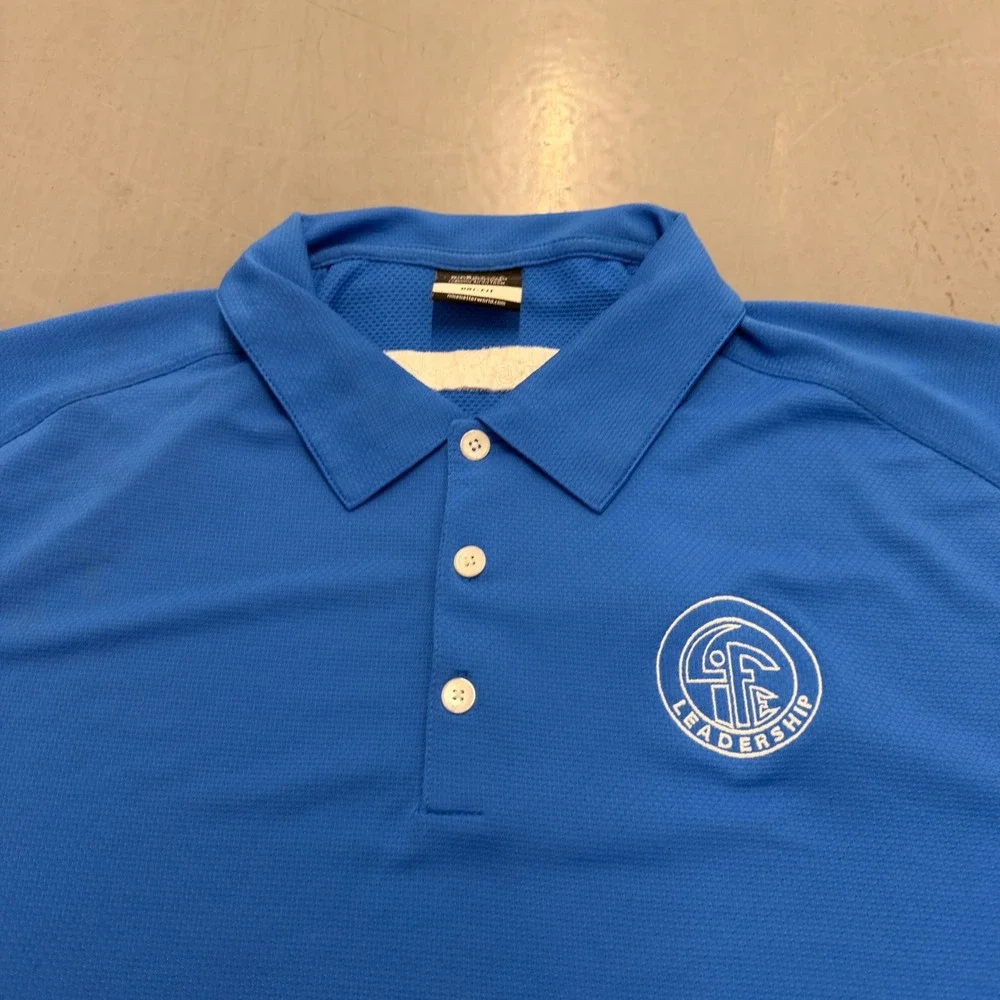 Nike Golf Dri-FIT Polo Shirt Royal Blue Logo Performance‎ Tour Men's XXL